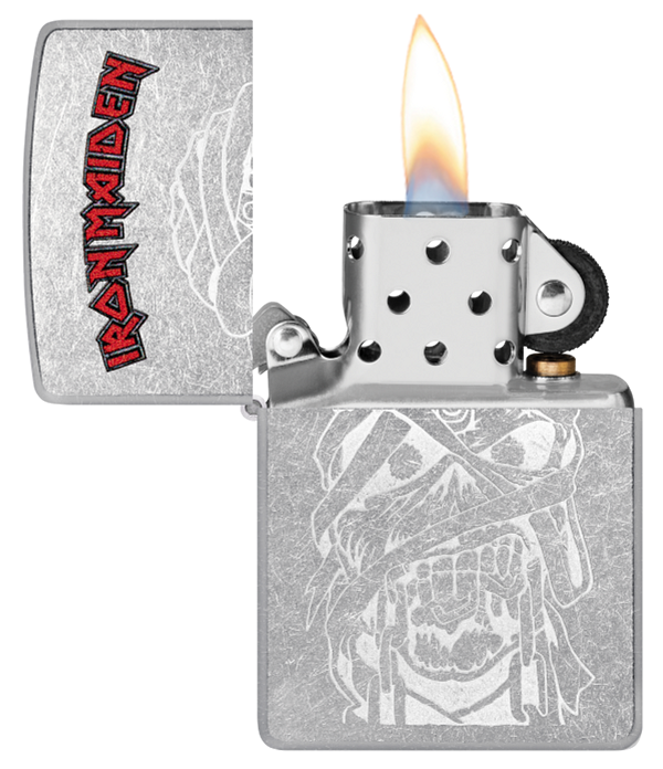 Zippo Iron Maiden Lustre Etch Design, Street Chrome Lighter #48667