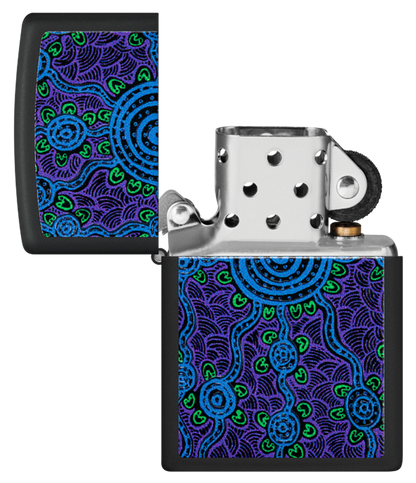 Zippo John Smith Gumbula Black Light Design, Black Matte Lighter #48625