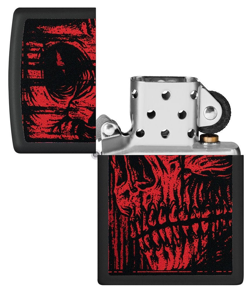 Zippo Horror Zombie Skull Design, Black Matte Finish Lighter #49775