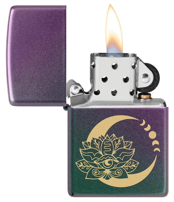 Zippo Lotus Flower Design, Iridescent Design Lighter #48587