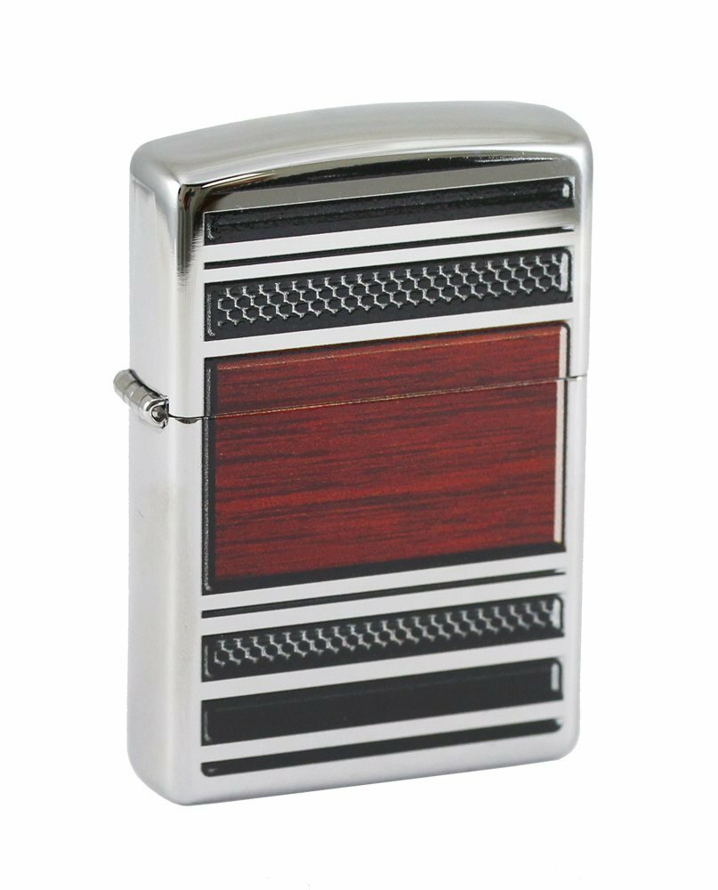 Zippo Steel And Wood Pipe Lighter, High Polish Chrome, Windproof #28676