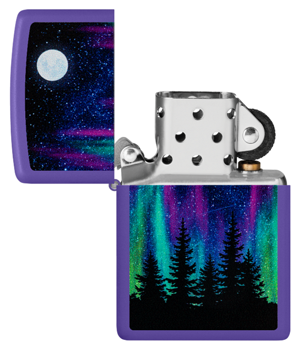 Zippo Aurora Borealis Design, Purple Matte Lighter #48565