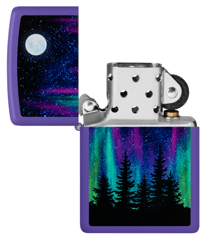 Zippo Aurora Borealis Design, Purple Matte Lighter #48565