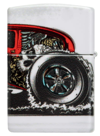 Zippo Classic Hot Rod 540 Design, White Matte Lighter #48660