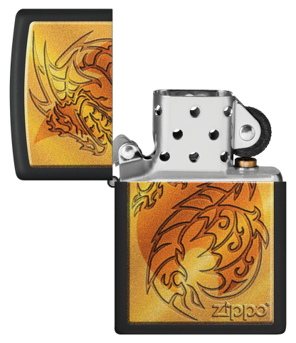 Zippo Mythological Dragon Design, Black Matte Lighter #48364