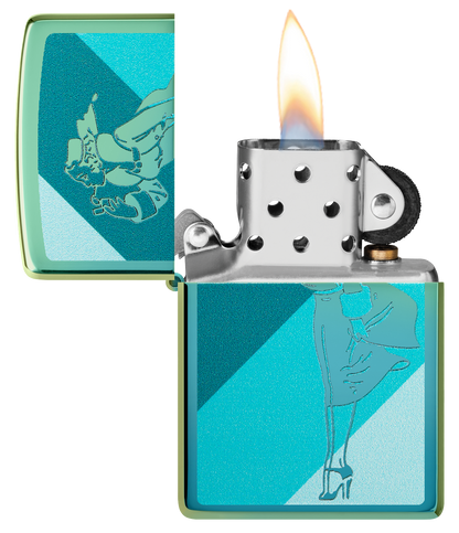 Zippo Windy Girl, High Polish Teal Lighter #48457