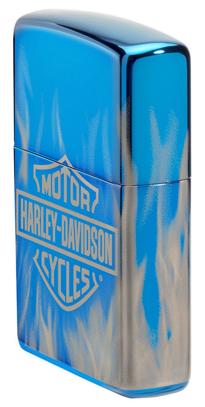 Zippo Harley Davidson Motorcycles, High Polish Blue Lighter #49469