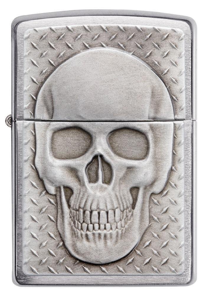 Zippo Skull With Brain Surprise, Brain Shows When Lid Is Open #29818