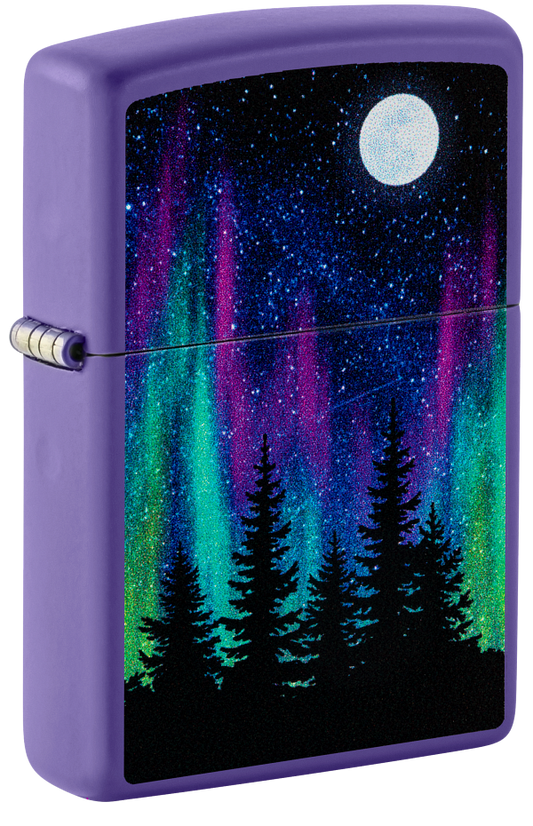 Zippo Aurora Borealis Design, Purple Matte Lighter #48565