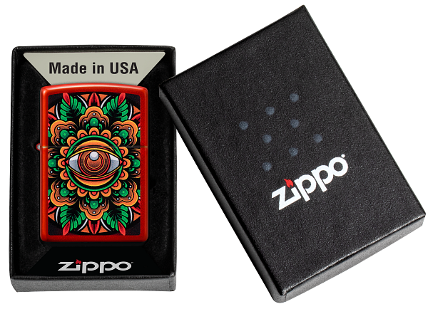 Zippo Trippy Eye Design, Metallic Red Lighter #48678