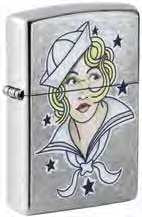 Zippo Counter Culture Girl, Street Chrome Finish Windproof Lighter #49789