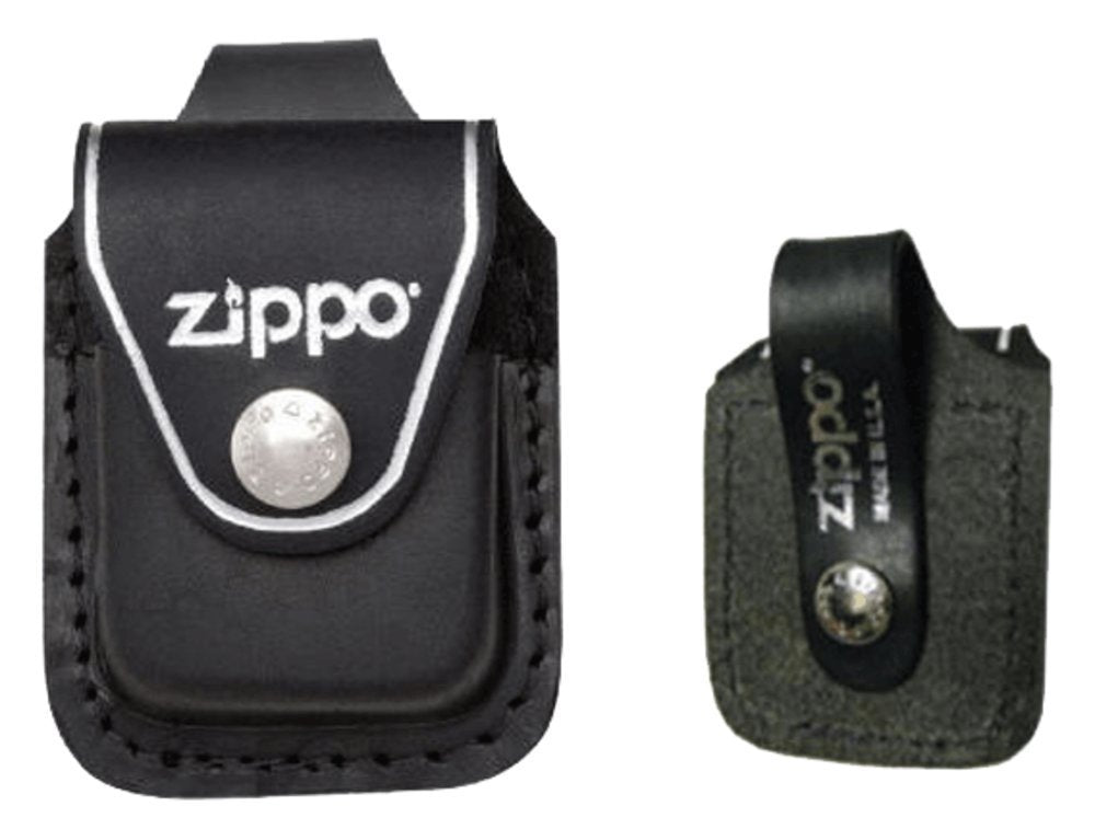 Zippo Belt Loop Black Leather Pouch, Gift Set #LPGS-LPLBK