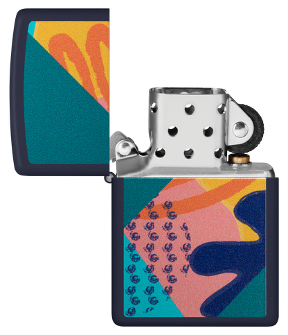 Zippo Funky Pattern Color Image Design, Navy Matte Lighter #48417