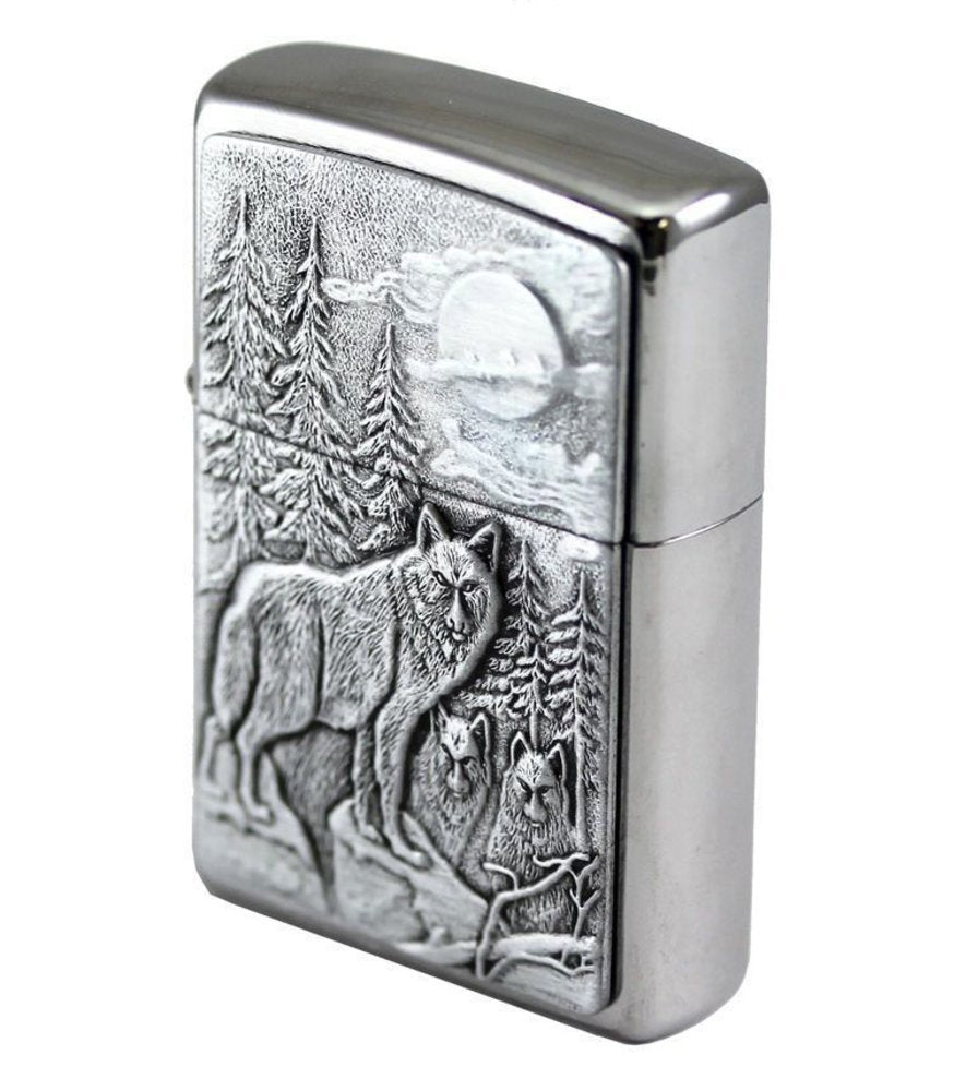 Zippo Timberwolves Lighter Emblem Brushed Chrome #20855