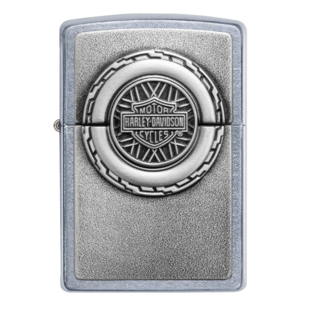 Zippo Harley Davidson Motorcycle Wheel Emblem, Genuine Windproof Lighter #49175