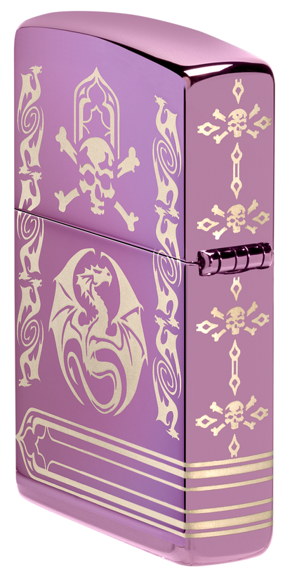 Zippo Anne Stokes Dragon Design, High Polish Purple Lighter #48574