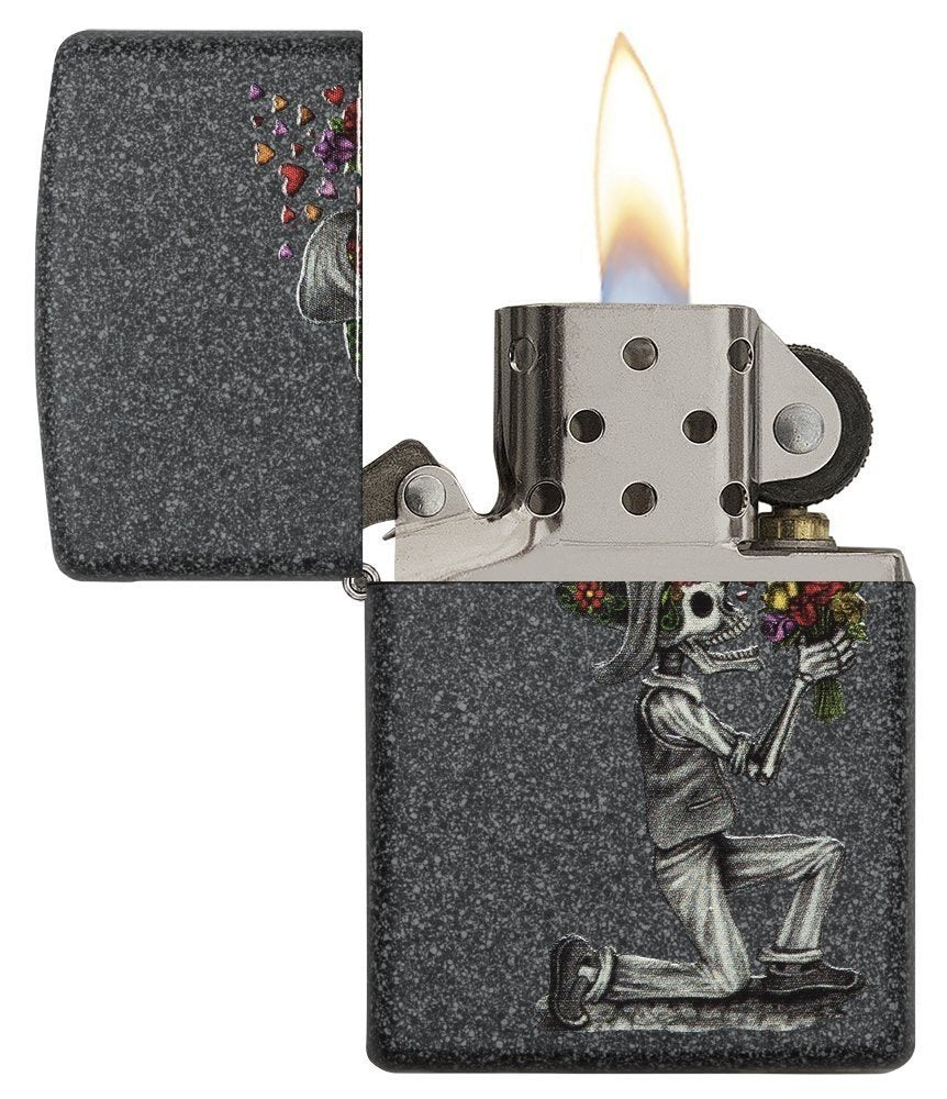 Zippo Day Of Dead Skulls Lighter Set, Iron Stone #28987