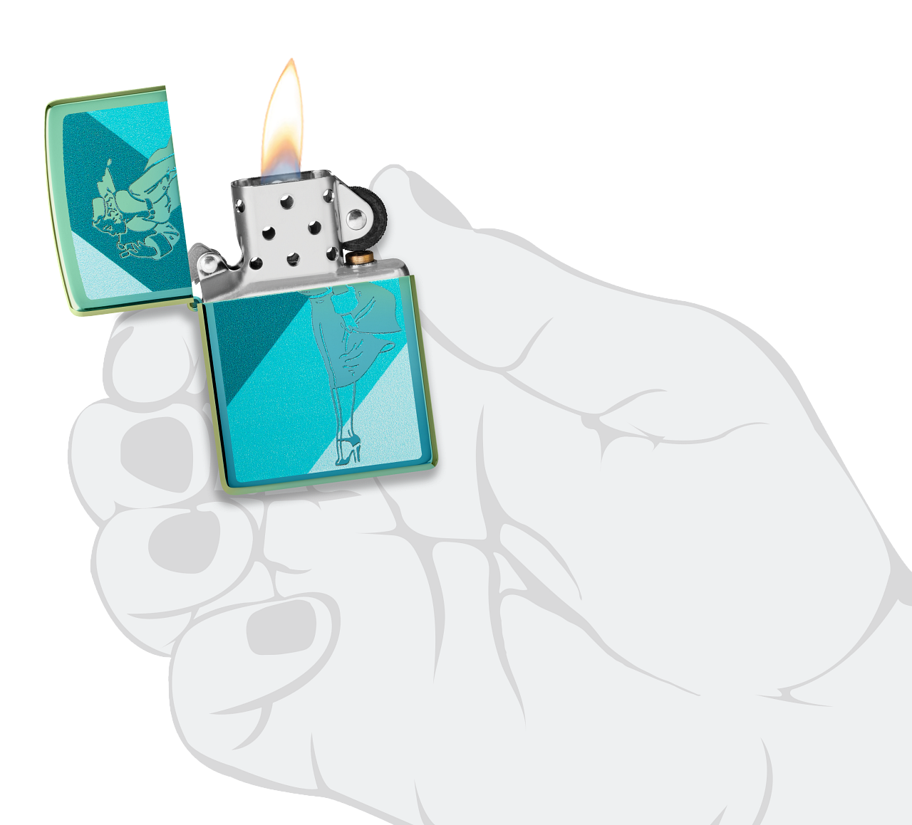 Zippo Windy Girl, High Polish Teal Lighter #48457