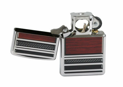 Zippo Steel And Wood Pipe Lighter, High Polish Chrome, Windproof #28676