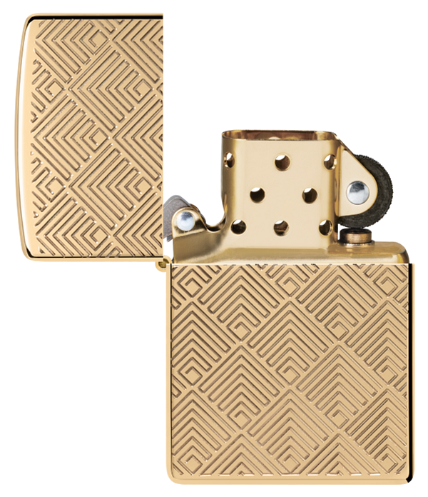 Zippo Deep Carve Engrave, High Polish Brass Armor Lighter #48570