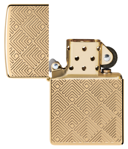 Zippo Deep Carve Engrave, High Polish Brass Armor Lighter #48570