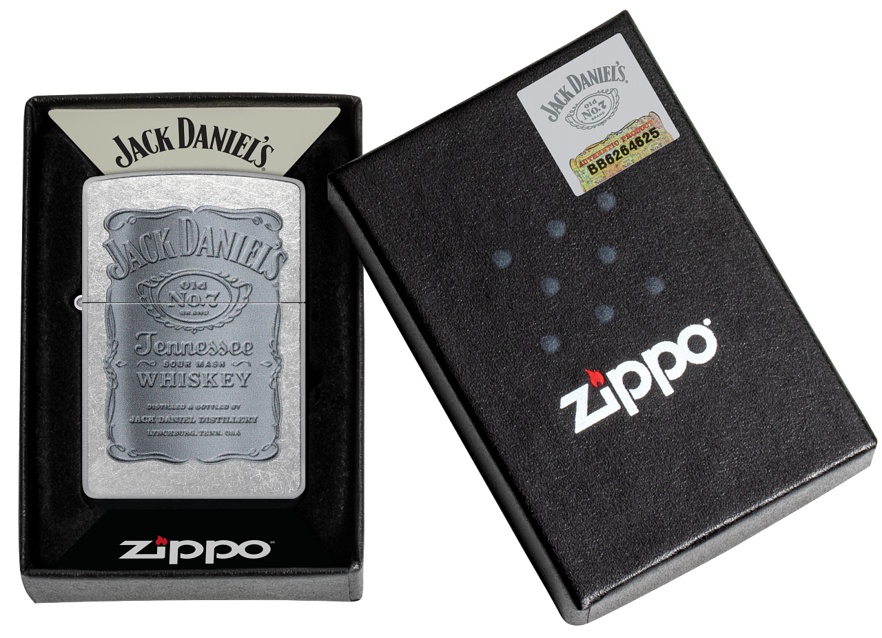 Zippo Jack Daniels Tennessee Whiskey, Street Chrome Lighter #48284