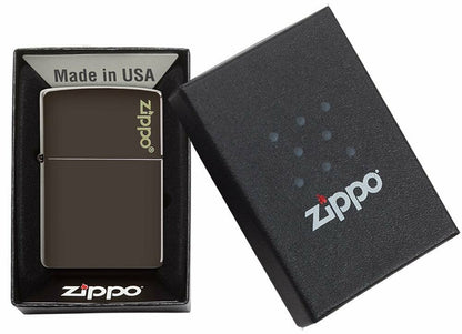 Zippo Classic Brown Chestnut with Logo Genuine Windproof Pocket Lighter #49180ZL