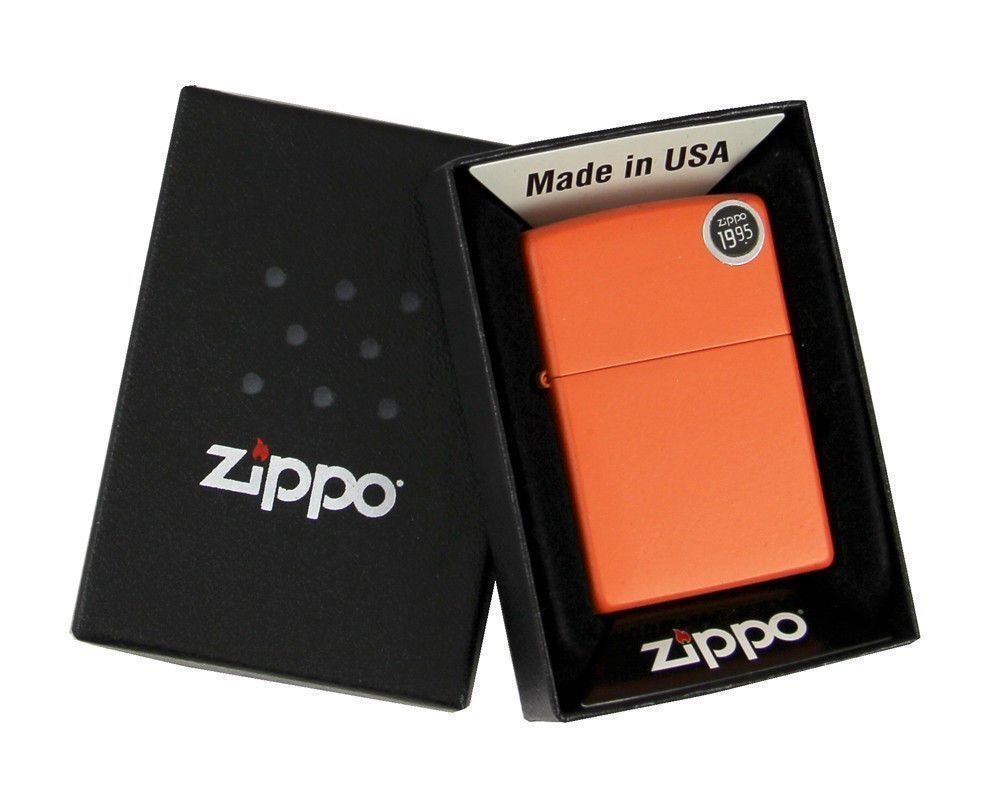 Zippo Orange Matte Classic Lighter, Windproof Pocket #231