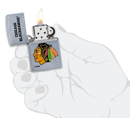 Zippo NHL Chicago Blackhawks, Street Chrome Finish Windproof Lighter #49365