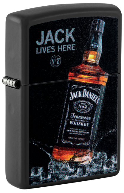 Zippo Jack Daniels Jack Lives Here, Black Matte Lighter #48290