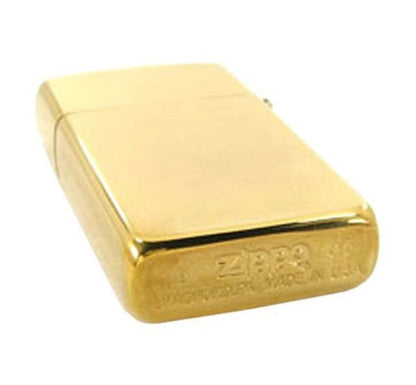 Zippo Solid Brass High Polish Slim Lighter #1654B