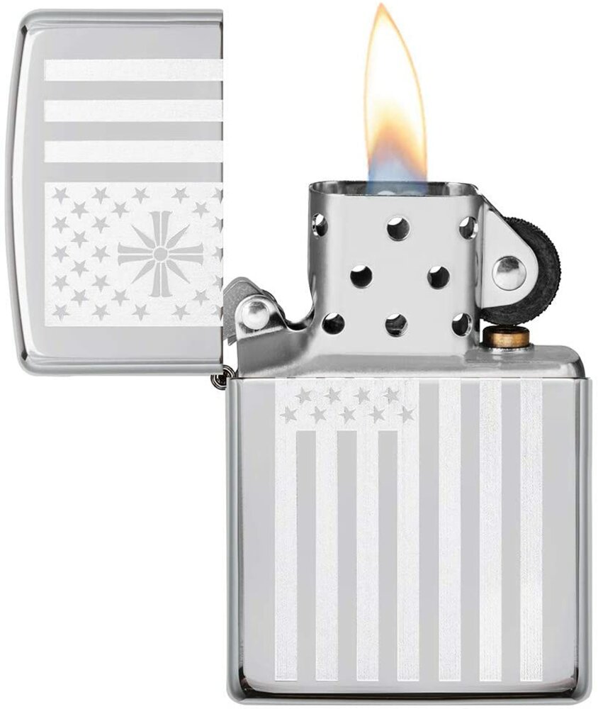 Zippo Far Cry 5 Flag Gaming High Polish Chrome Genuine Windproof Lighter #49245