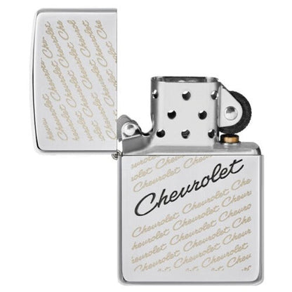 Zippo Chevrolet Chevy Laser Engraved, High Polish Chrome Finish, Windproof Lighter #49305