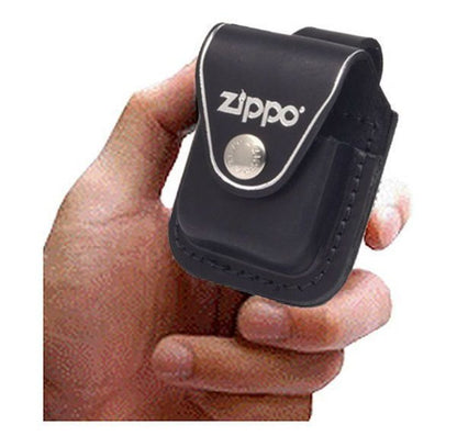 Zippo Belt Loop Black Leather Pouch, Gift Set #LPGS-LPLBK