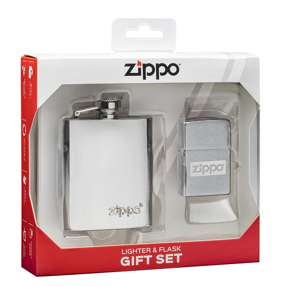 Zippo Flask & Lighter Gift Set #49358