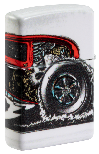 Zippo Classic Hot Rod 540 Design, White Matte Lighter #48660