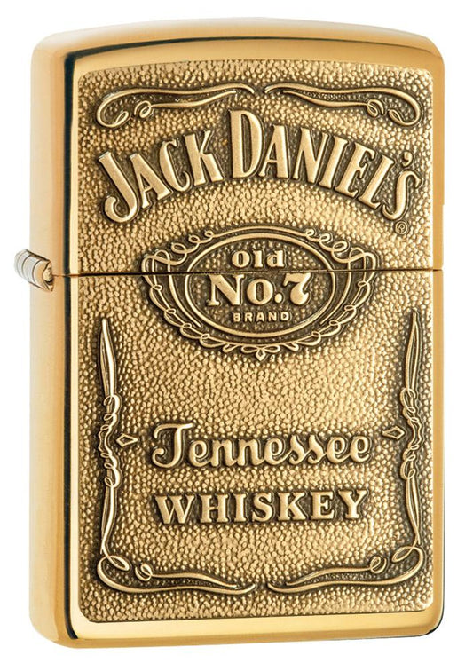 Zippo Jack Daniels Tennessee Whiskey Emblem, High Polish Brass Lighter #254BJD.428