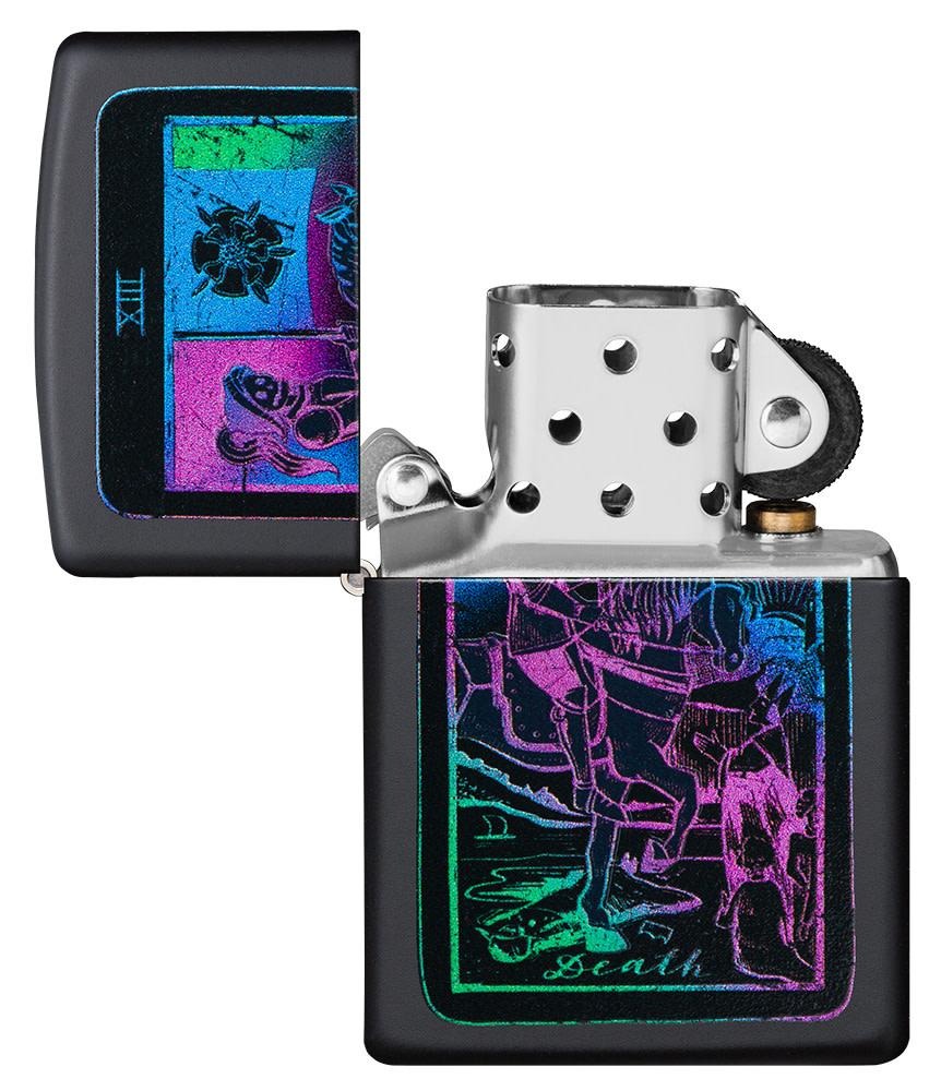 Zippo Knight on Horse Black Light Black Matte Windproof Lighter #49698