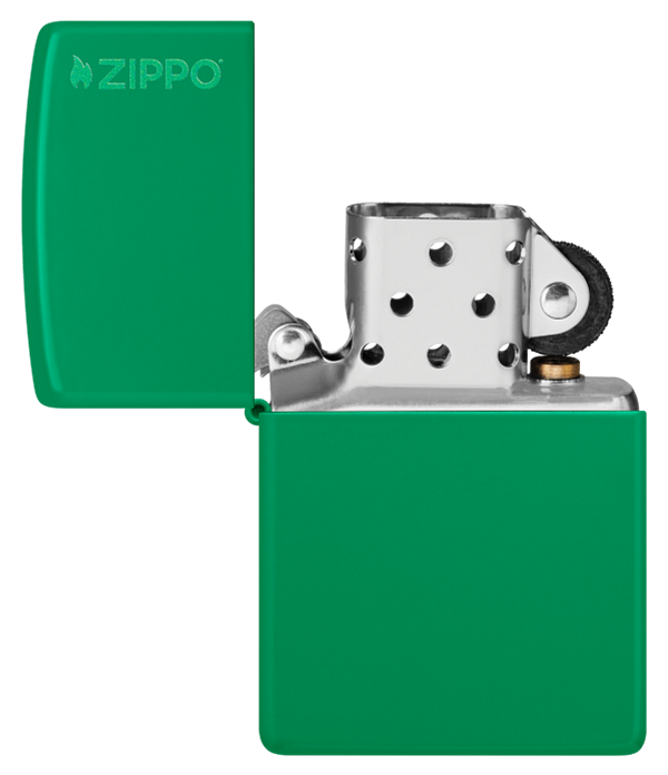 Zippo Grass Green Matte with Logo Base Model Lighter #48629ZL