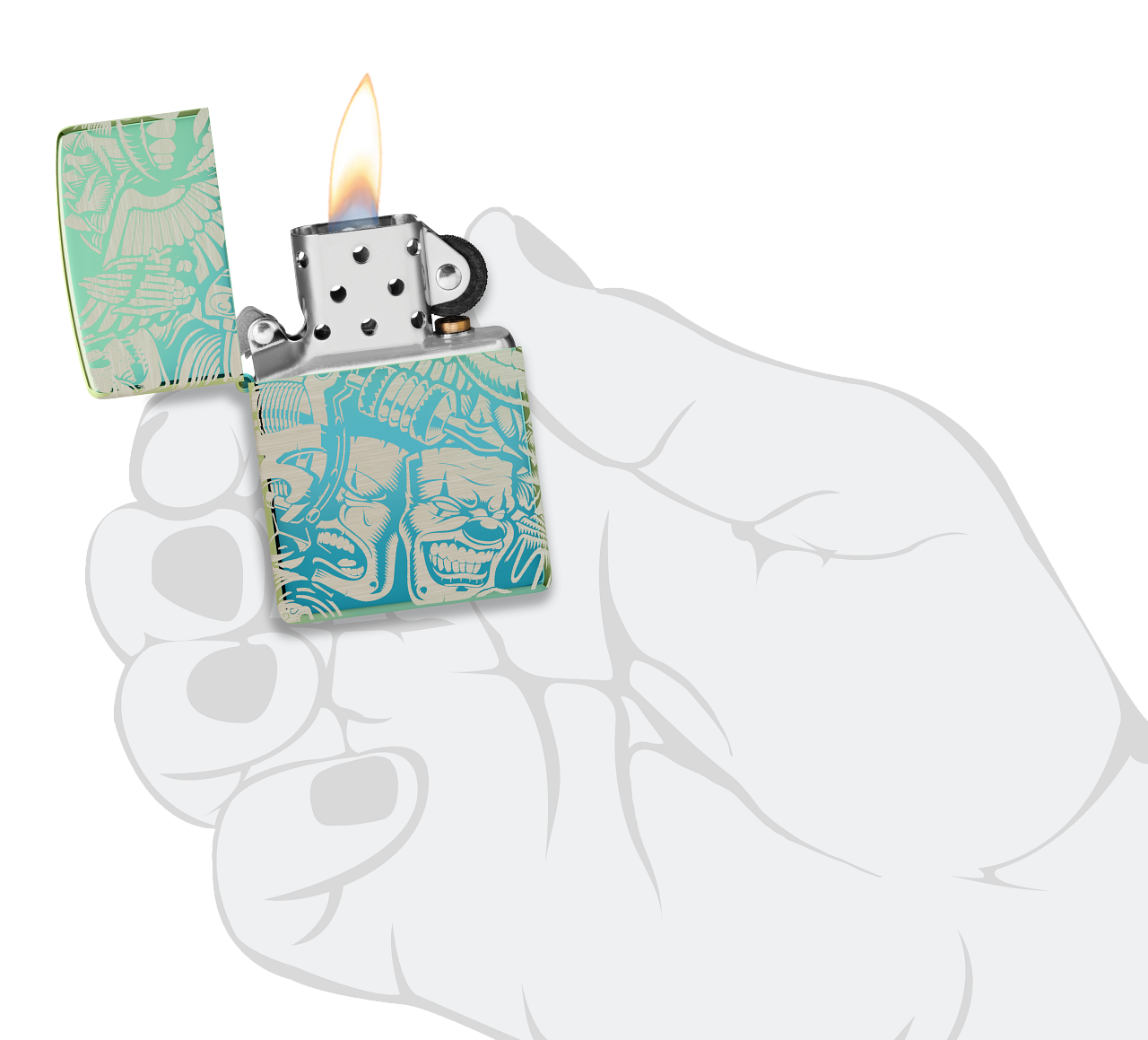 Zippo 540 Creative Tattoo Design, High Polish Teal Lighter #48410