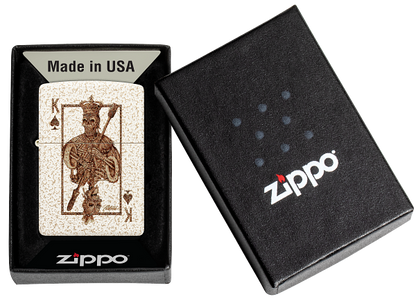 Zippo Rick Rietveld Skull King Playing Card, Mercury Glass Finish Lighter #48552