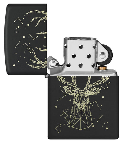 Zippo Animals Buck Constellation, Black Matte Lighter #48385