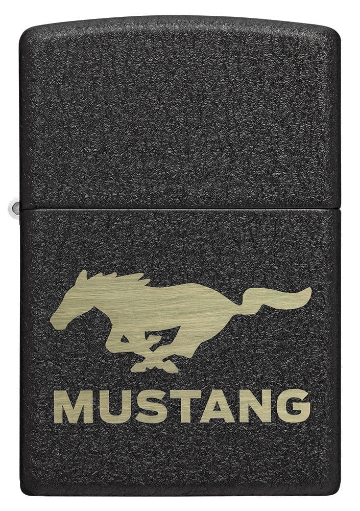 Zippo Ford Mustang Logo, Black Crackle Finish Lighter #49827