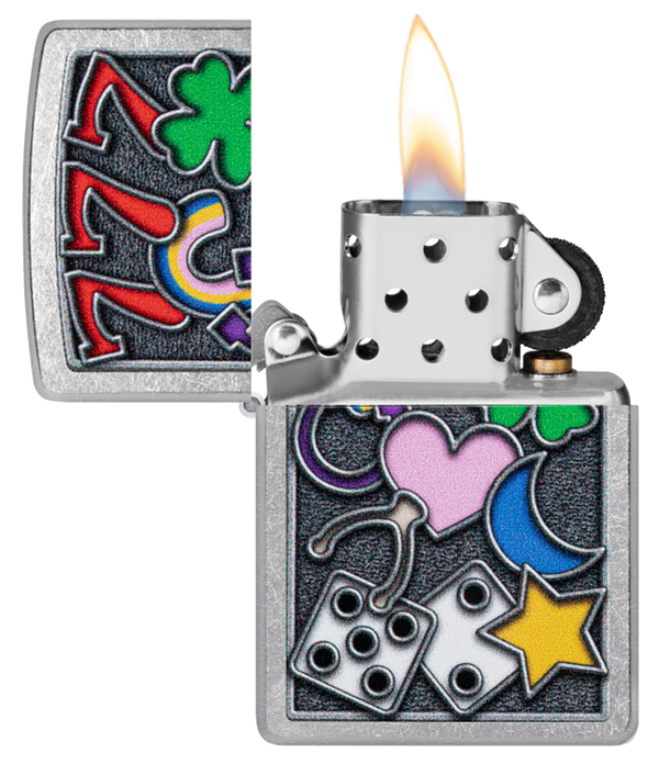 Zippo Casino Vibes Color Image Design, Street Chrome Lighter #48682