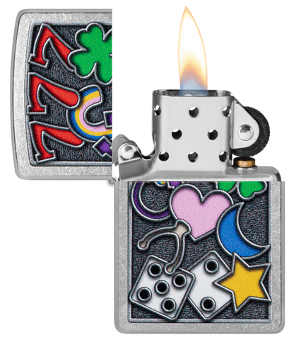 Zippo Casino Vibes Color Image Design, Street Chrome Lighter #48682