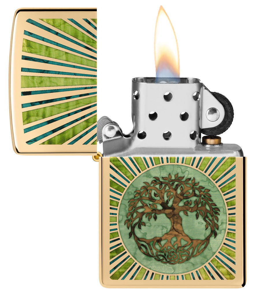 Zippo Tree of Life, High Polish Brass Fusion Lighter #48391