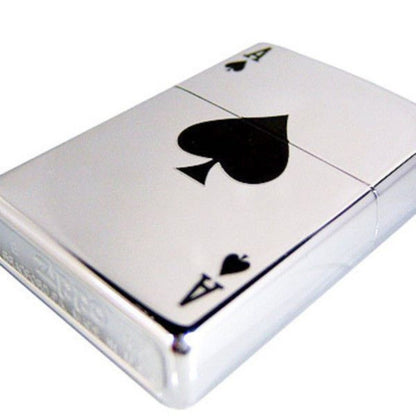 Zippo Lucky Ace Of Spades Card Casino Gambling, Genuine Windproof Lighter #24011