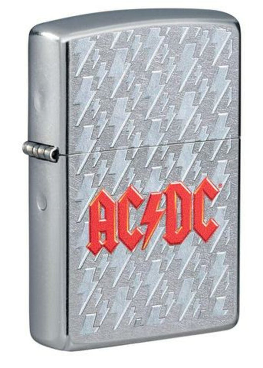 Zippo AC/DC Music Logo, Street Chrome Finish, Genuine Windproof Lighter #49236