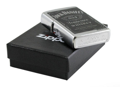 Zippo Jack Daniels Label, Street Chrome #24779