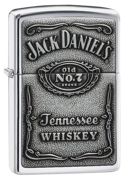 Zippo Jack Daniels Tennessee Whiskey Emblem, High Polish Chrome Lighter #250JD.427